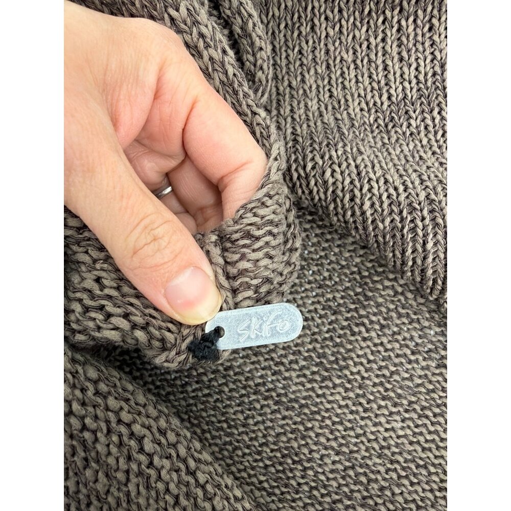 Skif Skifo Womens Asymmetric Knit Sleeveless Tunic Brown Lagenlook Chunky Cozy - Picture 4 of 6